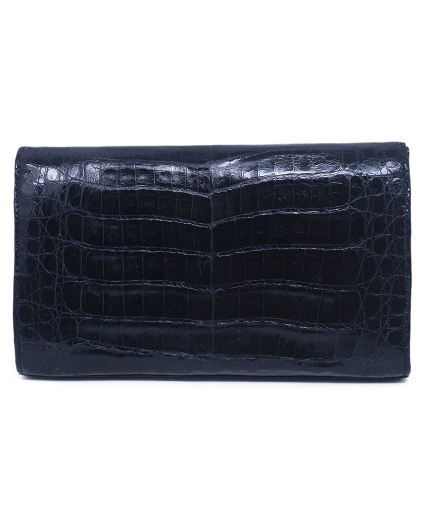 Nancy Gonzalez Black Crocodile Clutch 2