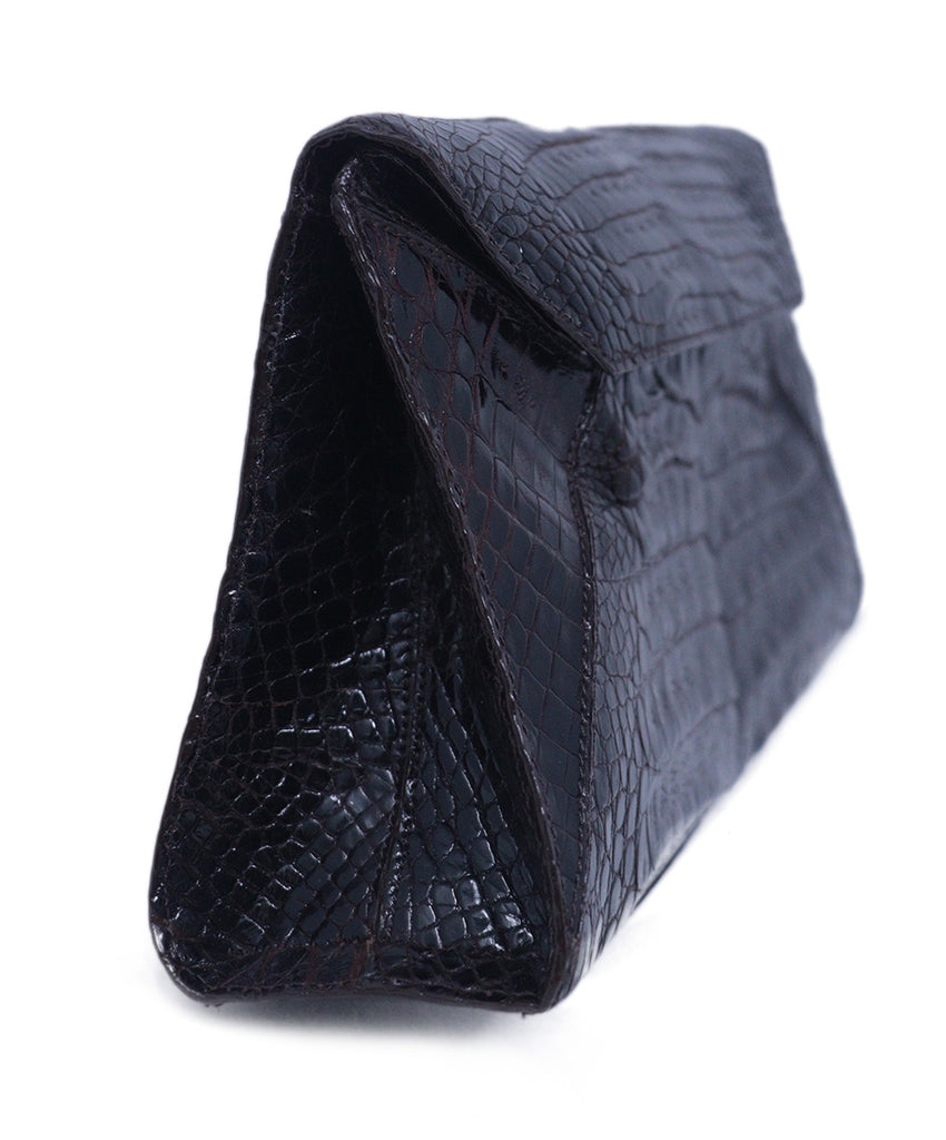 Nancy Gonzalez Brown Crocodile Clutch 1