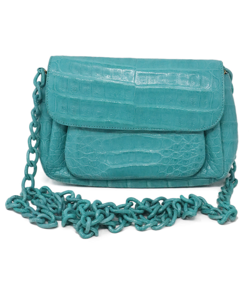 Nancy Gonzalez Turquoise Alligator Crossbody 