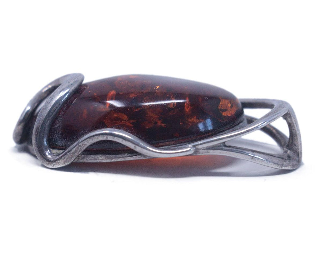 Amber & Sterling Silver Pendant 2