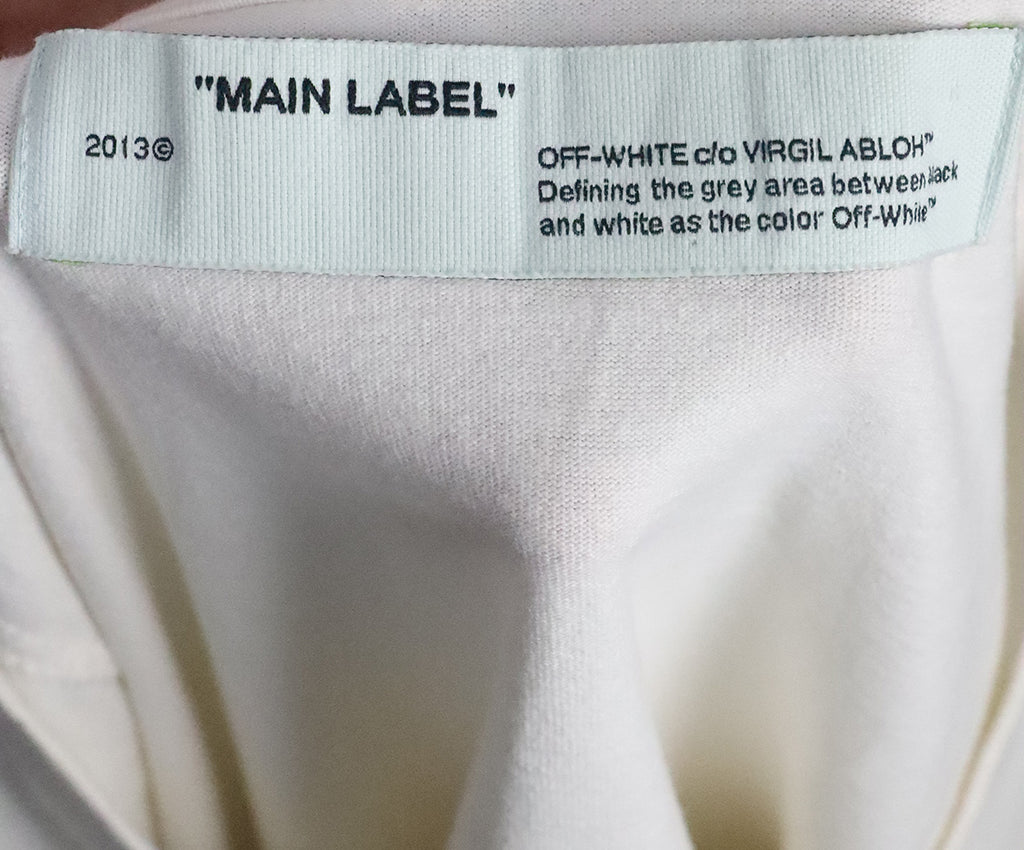 Off White Print Cotton T-Shirt 3