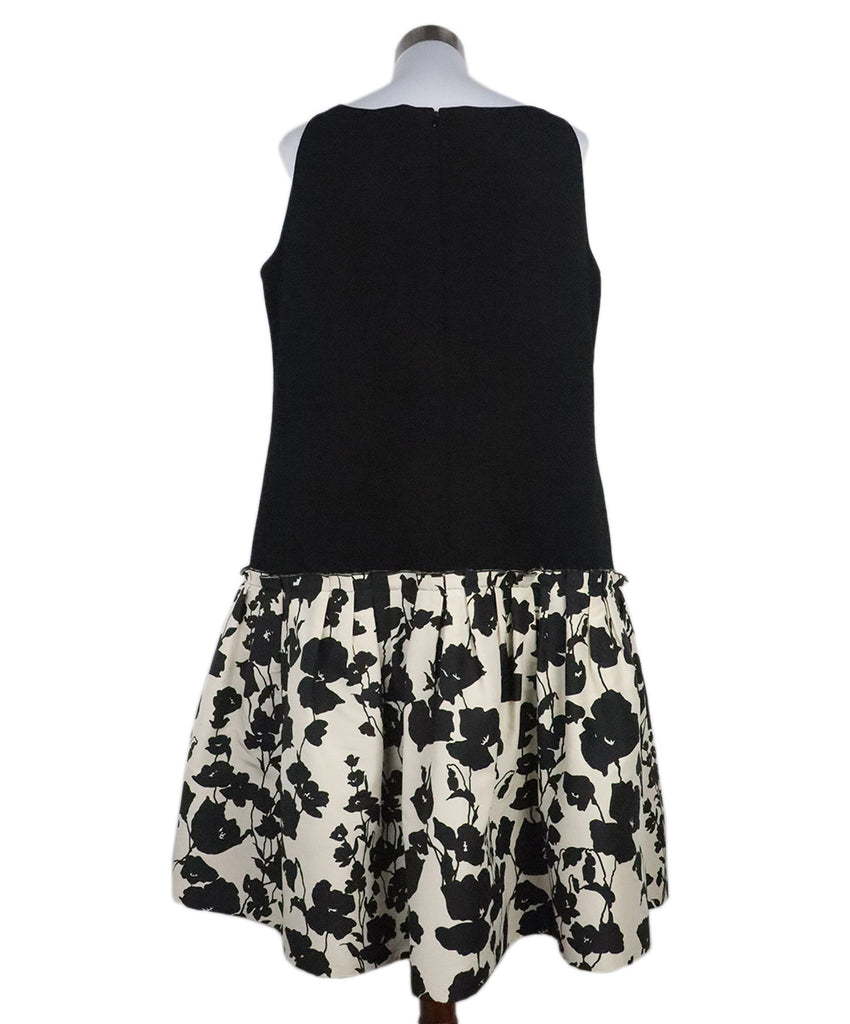 Oscar De La Renta Black & Ivory Floral Dress 2