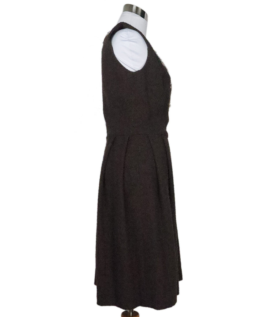 Oscar De La Renta Brown Wool Dress 1