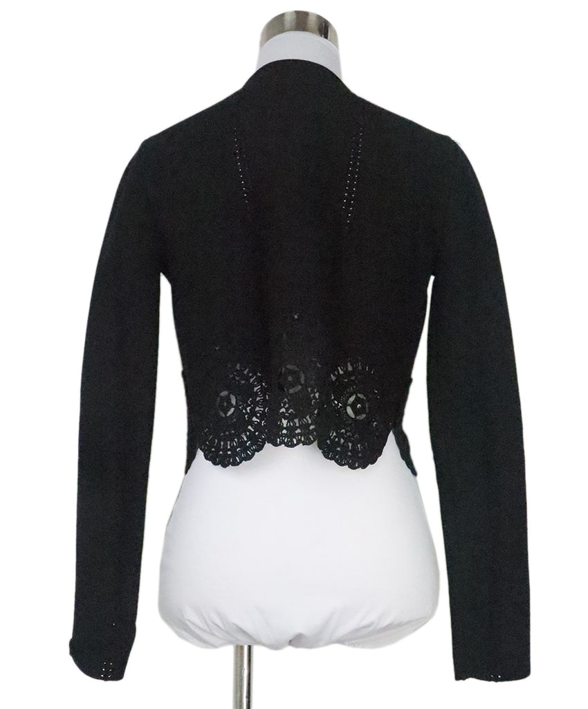 Oscar De La Renta Black Crochette Cardigan 2