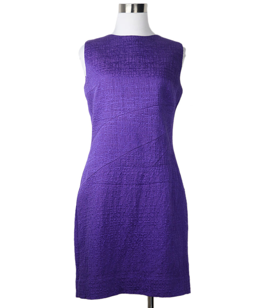 Oscar De La Renta Purple Cotton Silk Dress 