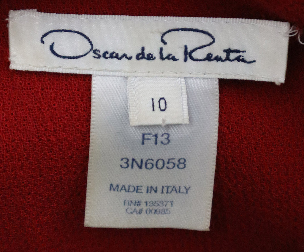 Oscar De La Renta Red Wool Dress 3