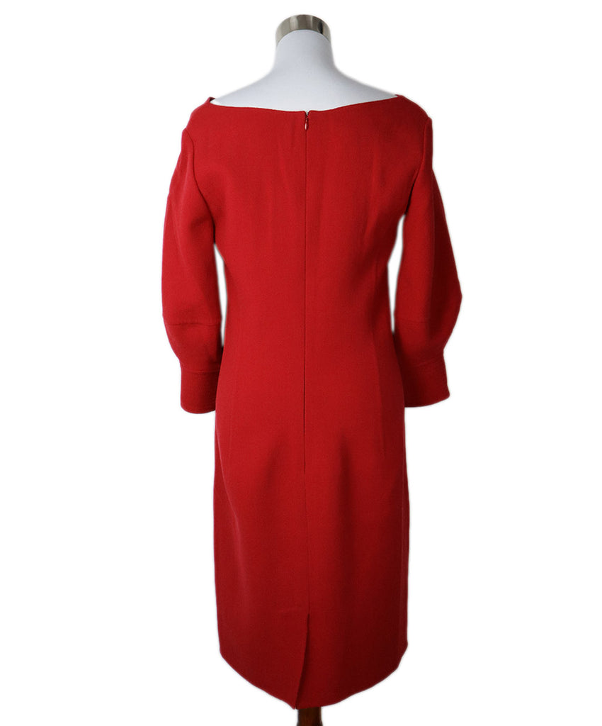 Oscar De La Renta Red Wool Dress 2