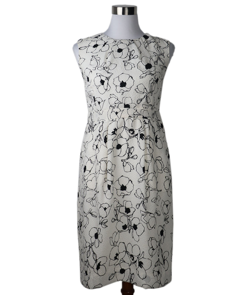 Oscar De La Renta Black & White Silk Nylon Dress 