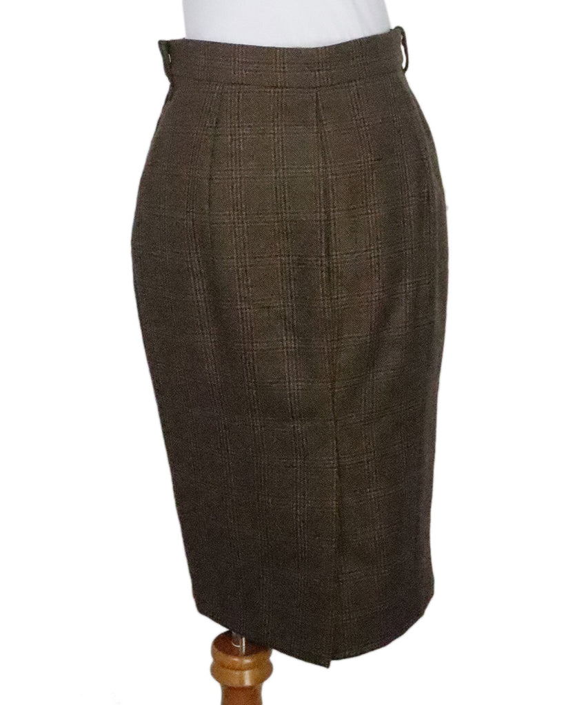 Paul Smith Brown Plaid Wool Skirt 2