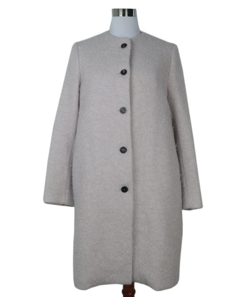 Peserico Beige Mohair Wool Coat 