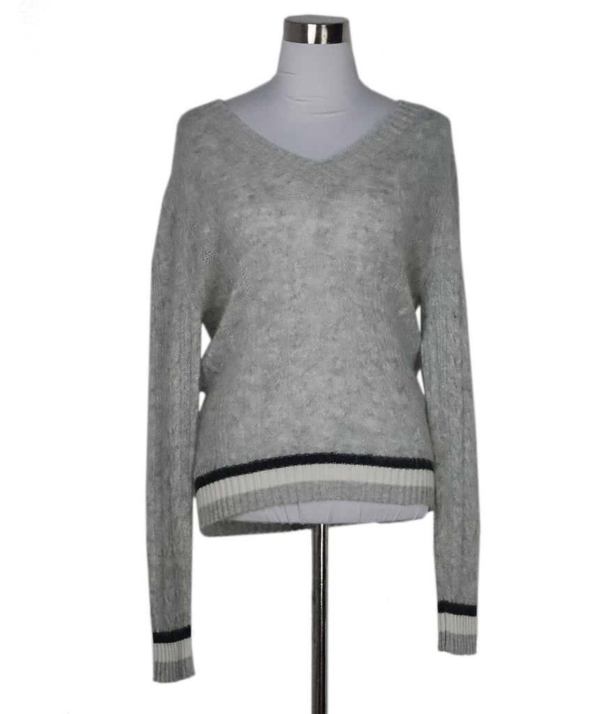 Peserico Grey & White Lurex Sweater 