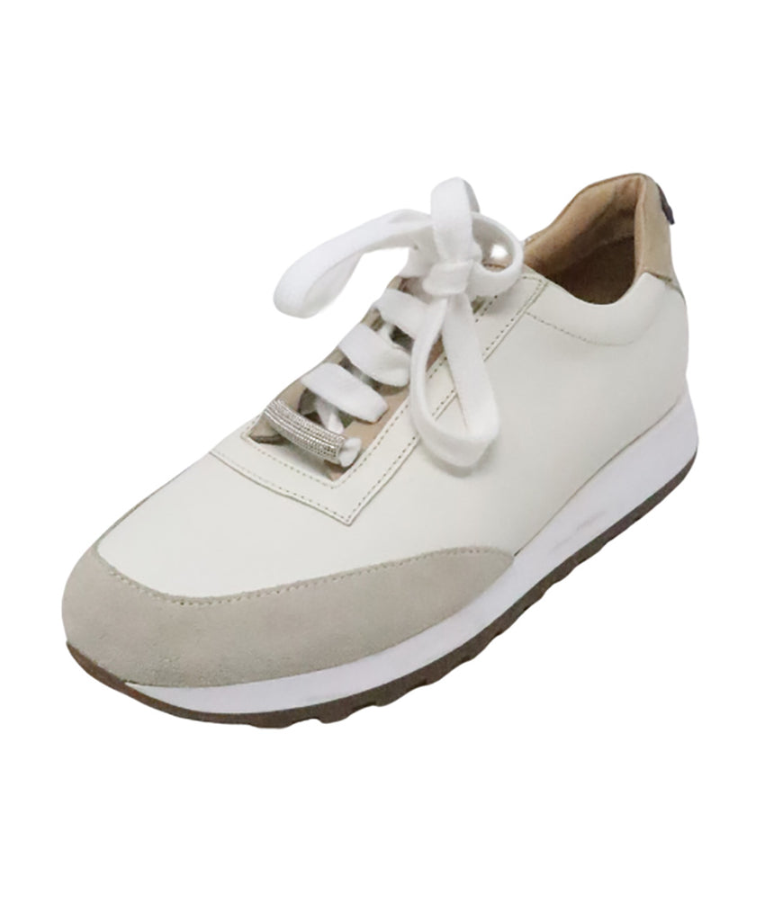 Peserico White Leather Sneakers 