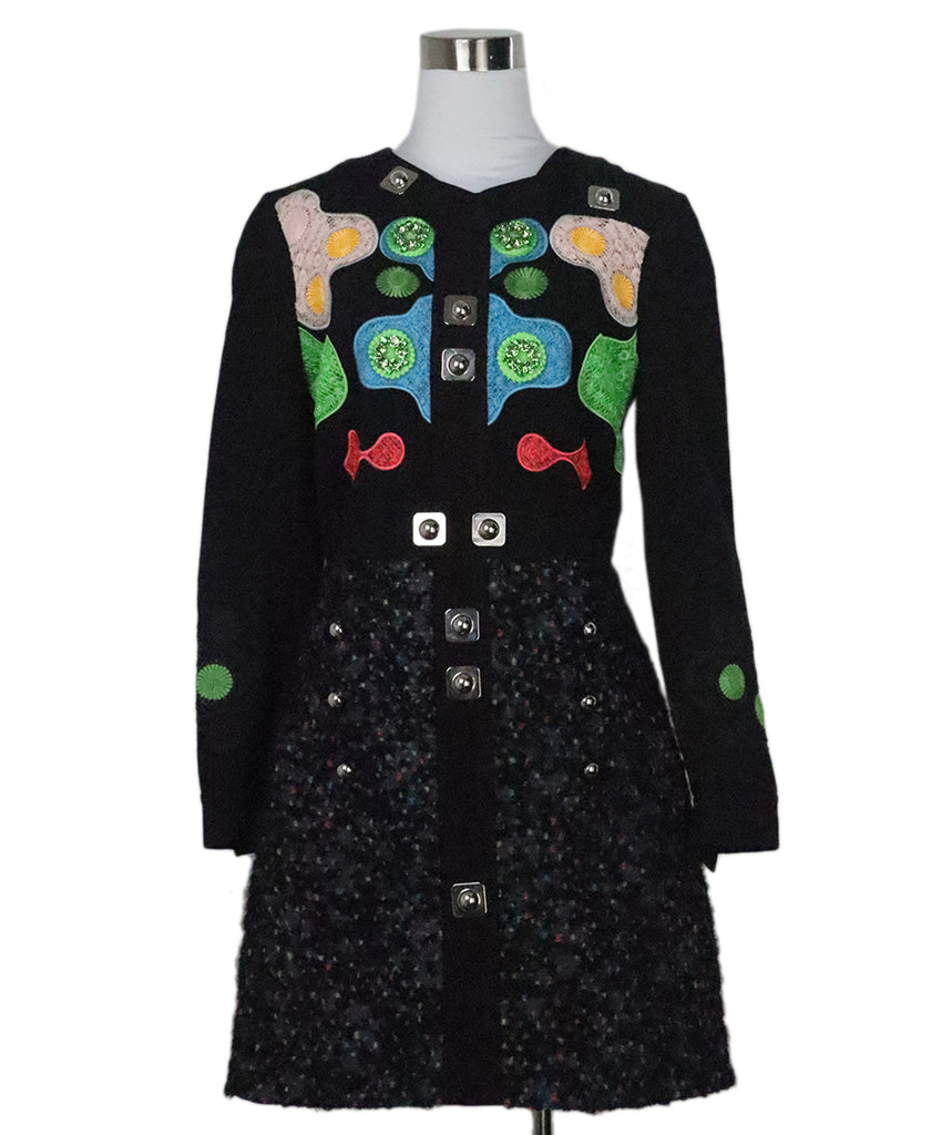 Peter Pilotto Black & Multicolor Embellished Dress 