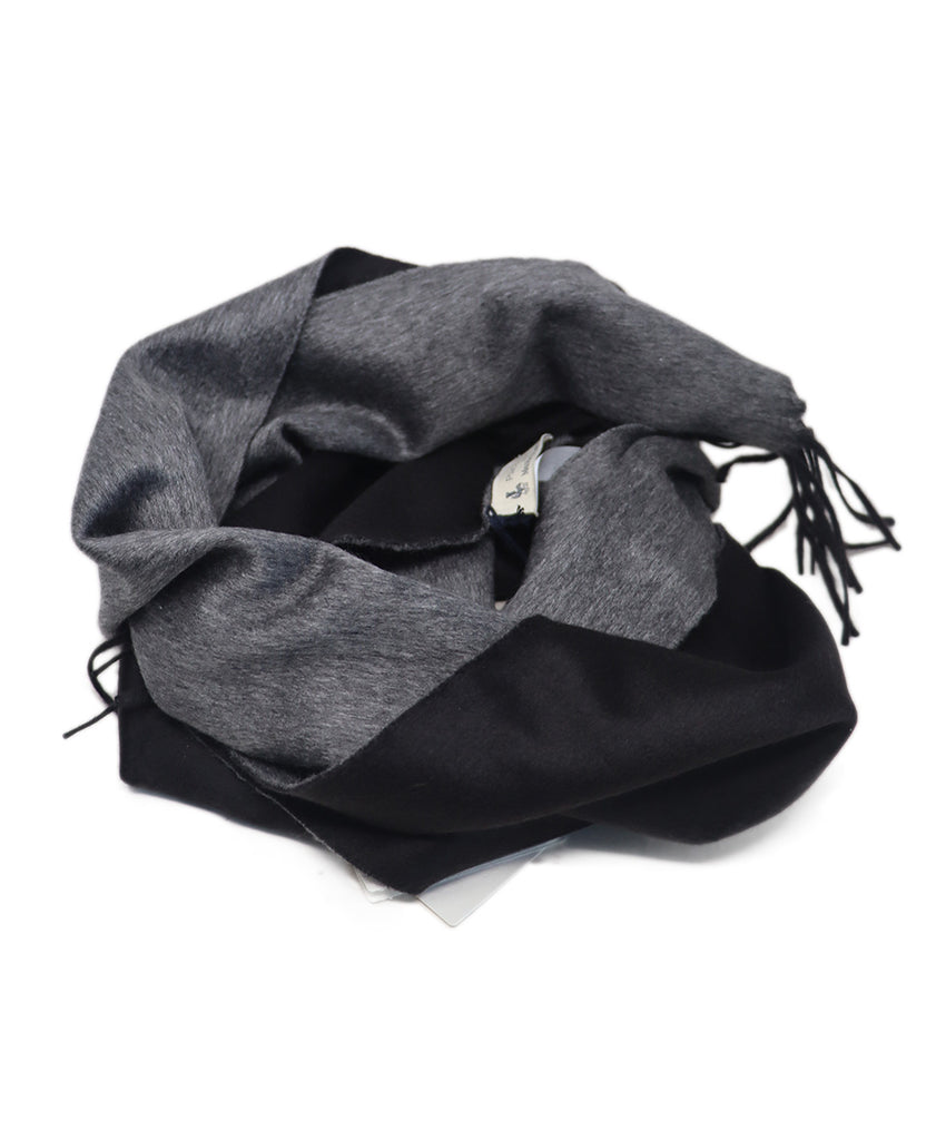 Piacenza Black & Grey Cashmere Scarf 