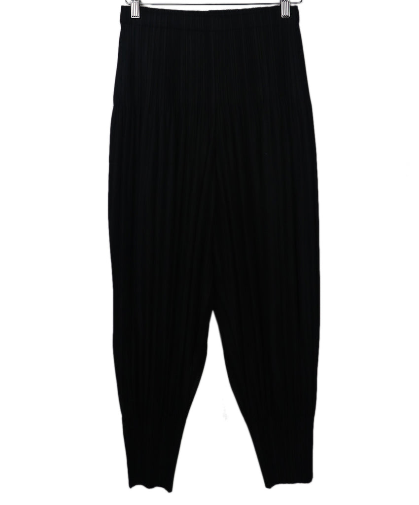 Pleats Please Black Pleated Polyester Pants 