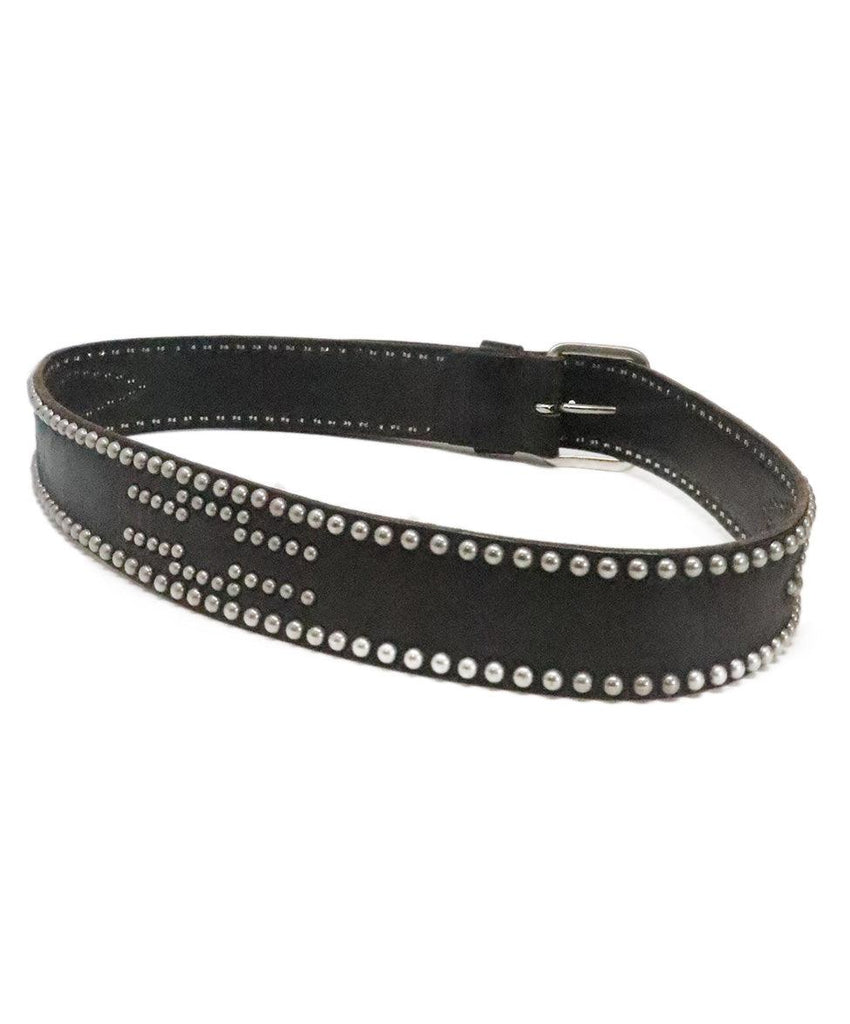 Polo Black Leather Studded Belt 1