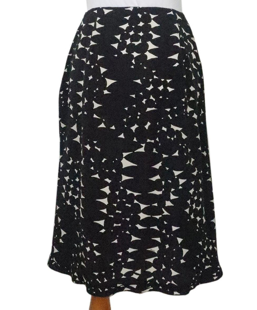 Prada B&W Print Silk Skirt 2