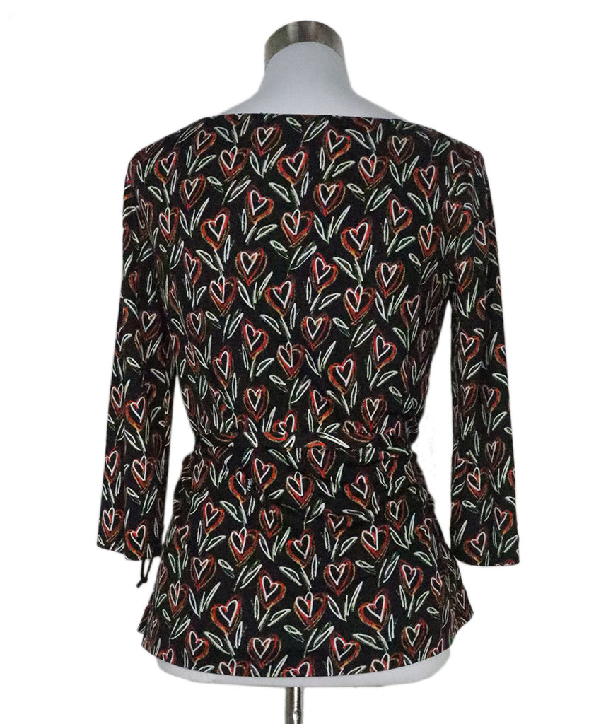 Prada Black Heart Print Top 2