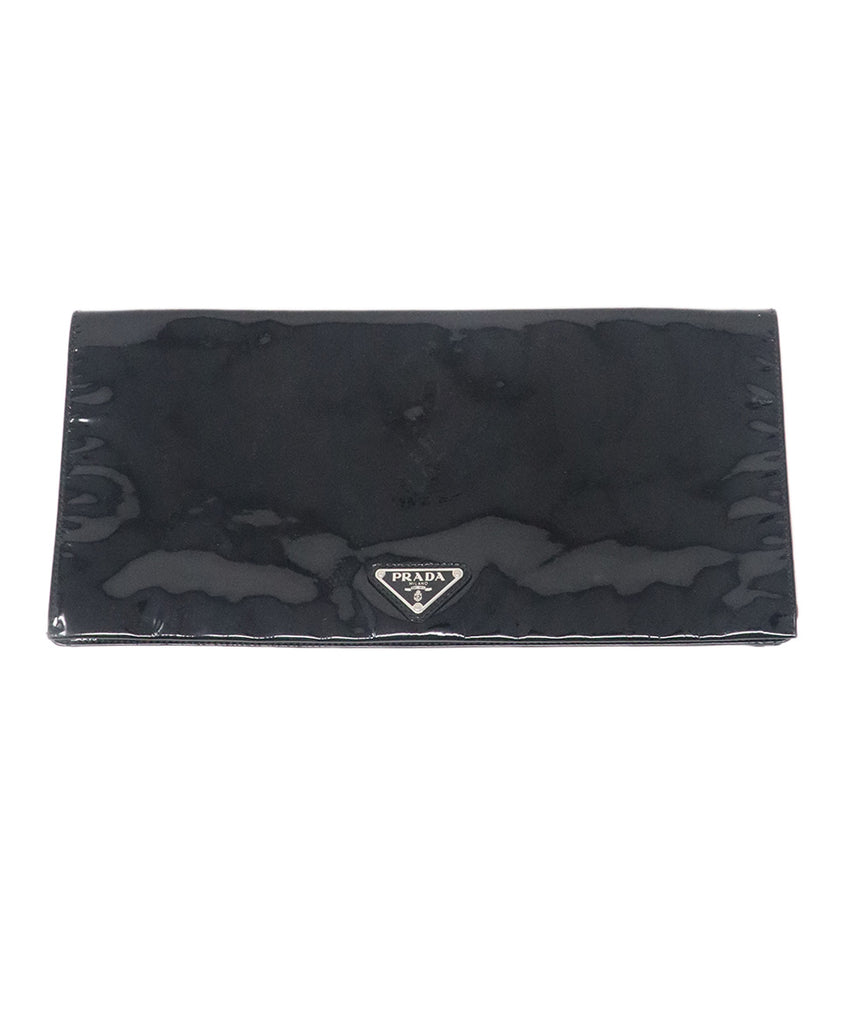 Prada Black Patent Leather Clutch 