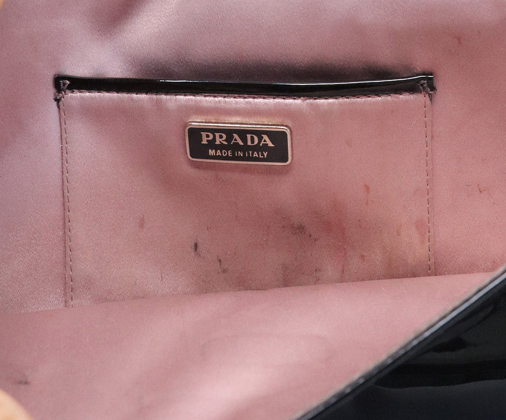 Prada Black Patent Leather Clutch 4