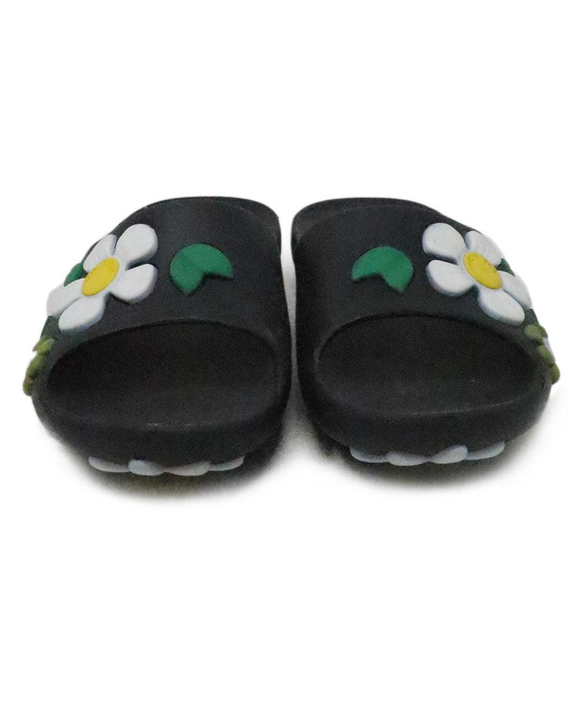 Prada Black Floral Print Sandals sz 5 - Michael's Consignment NYC