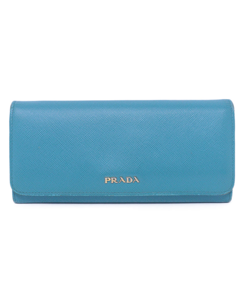 Prada Blue Leather Wallet 