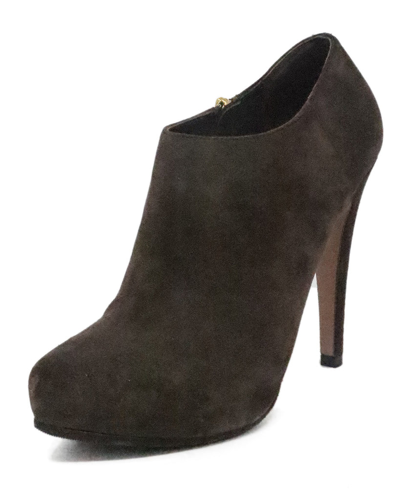 Prada Brown Suede Heeled Booties 