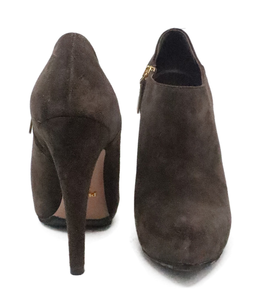 Prada Brown Suede Heeled Booties 2