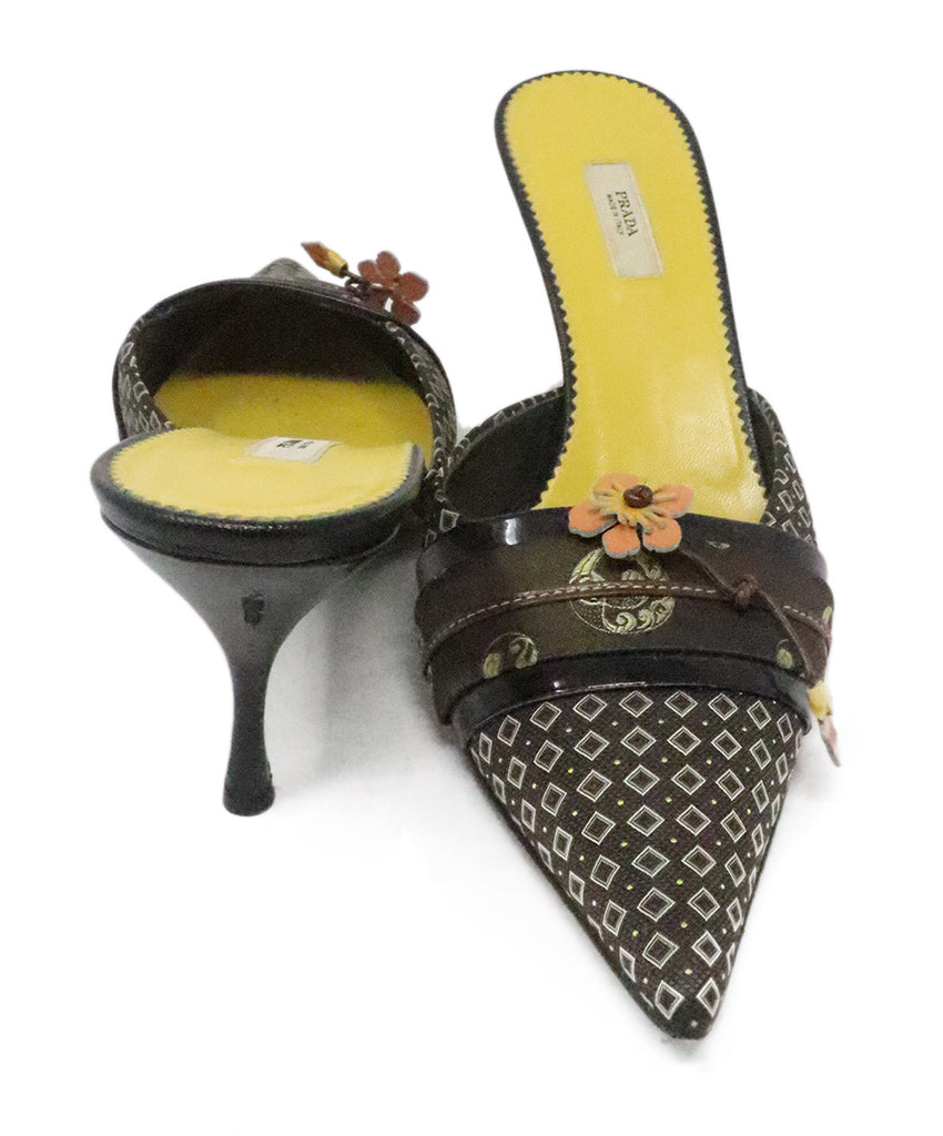 Prada Brown Print Heeled Mules 3