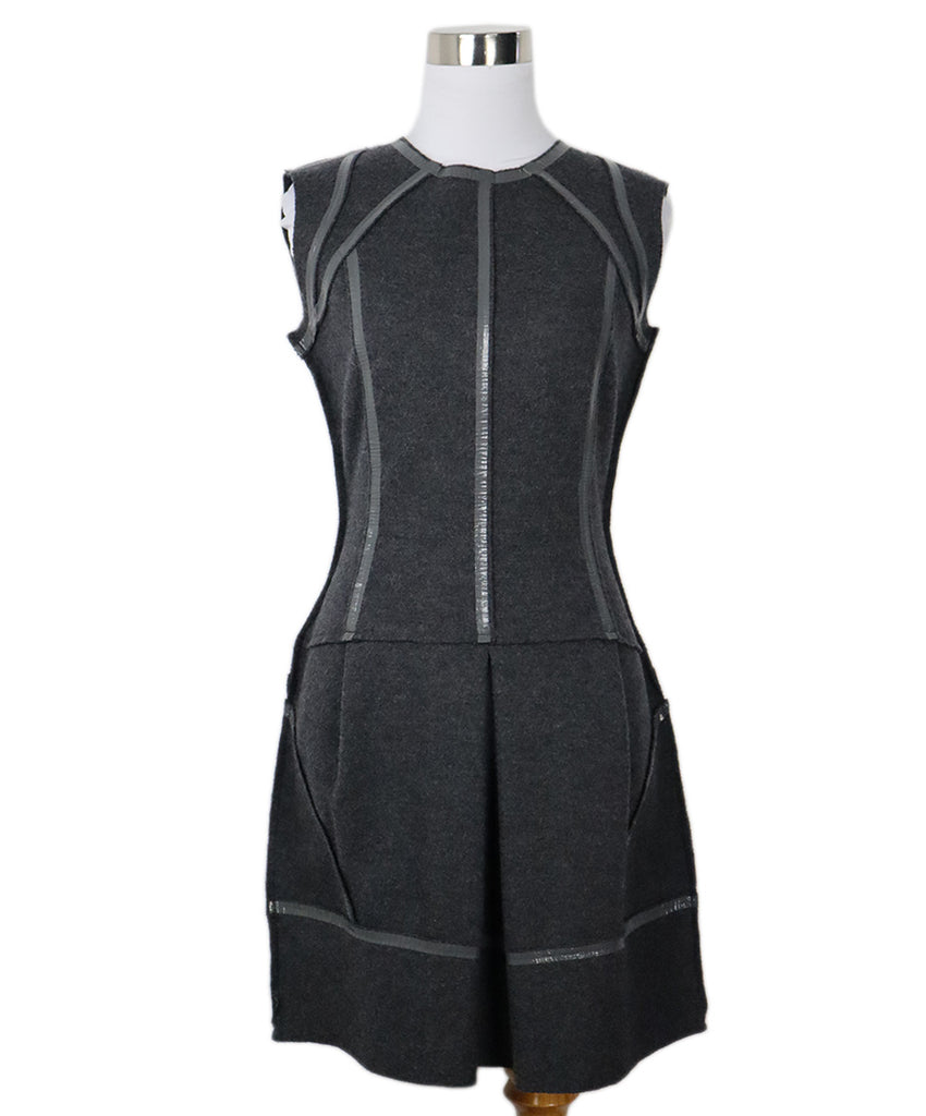 Prada Grey Wool Sleeveless Dress 