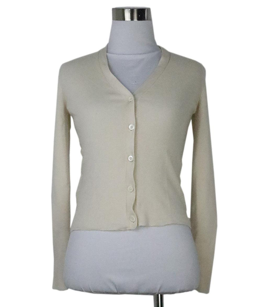 Prada Ivory Cashmere & Silk Cardigan 