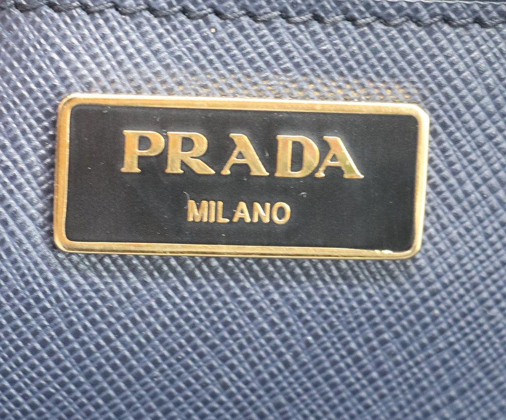 Prada Navy Blue Leather Large Tote 7