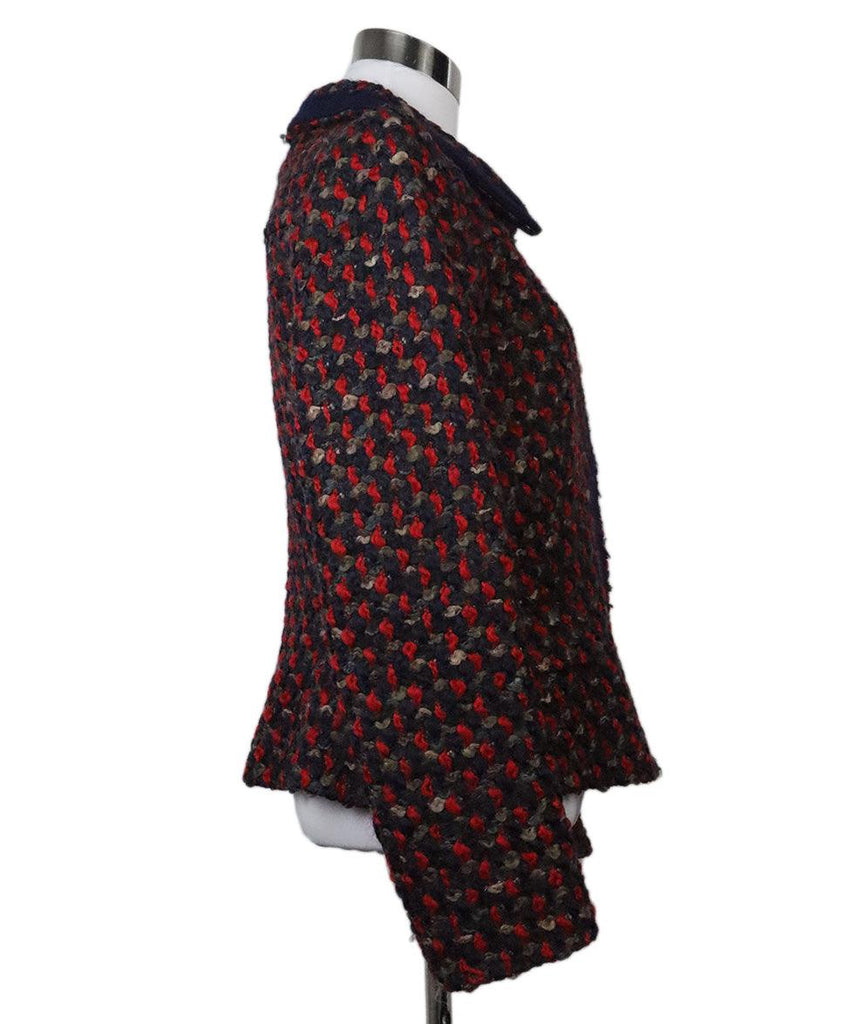 Prada Red & Blue Tweed Jacket sz 6 - Michael's Consignment NYC