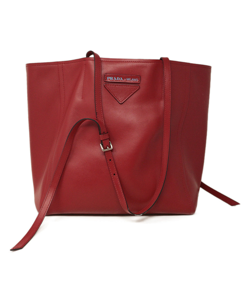  Prada Red Leather Handbag 