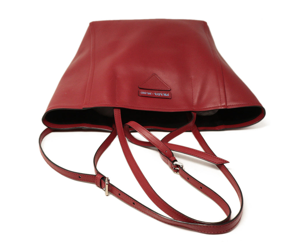  Prada Red Leather Handbag 4