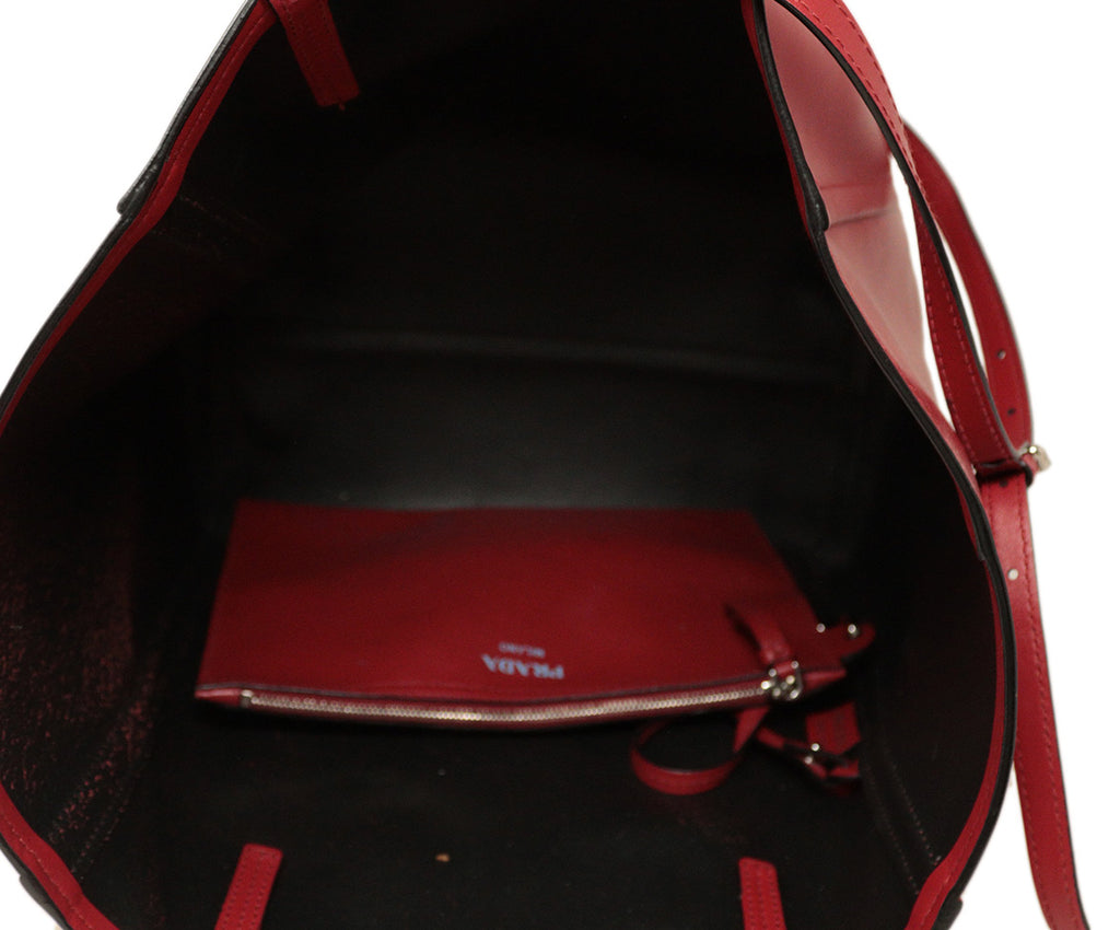  Prada Red Leather Handbag 5