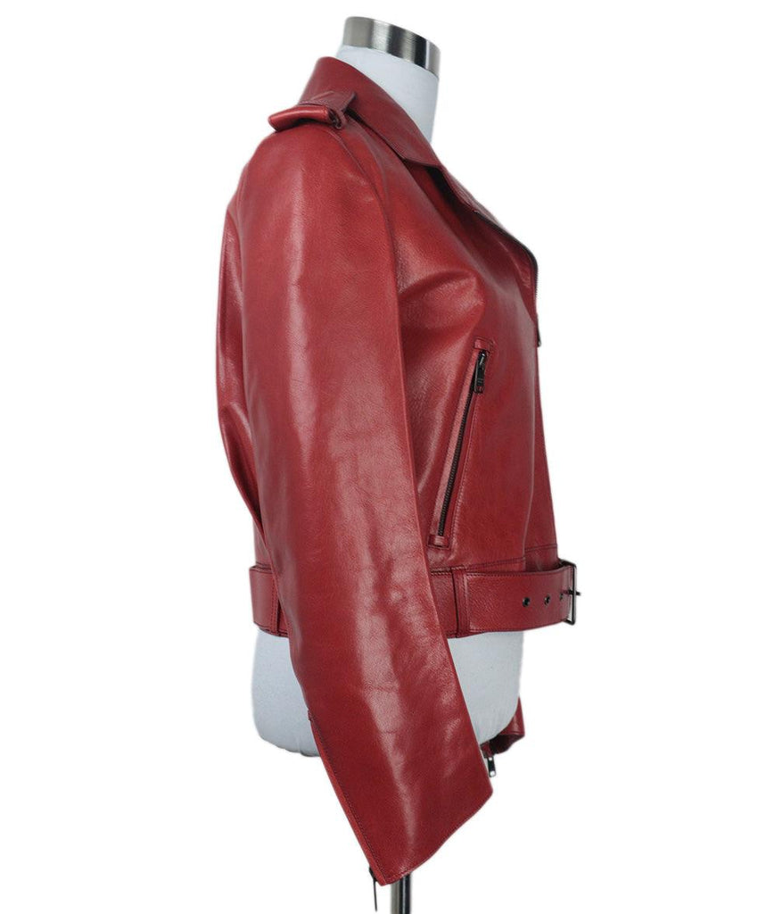 Prada Red Leather Moto Jacket 1