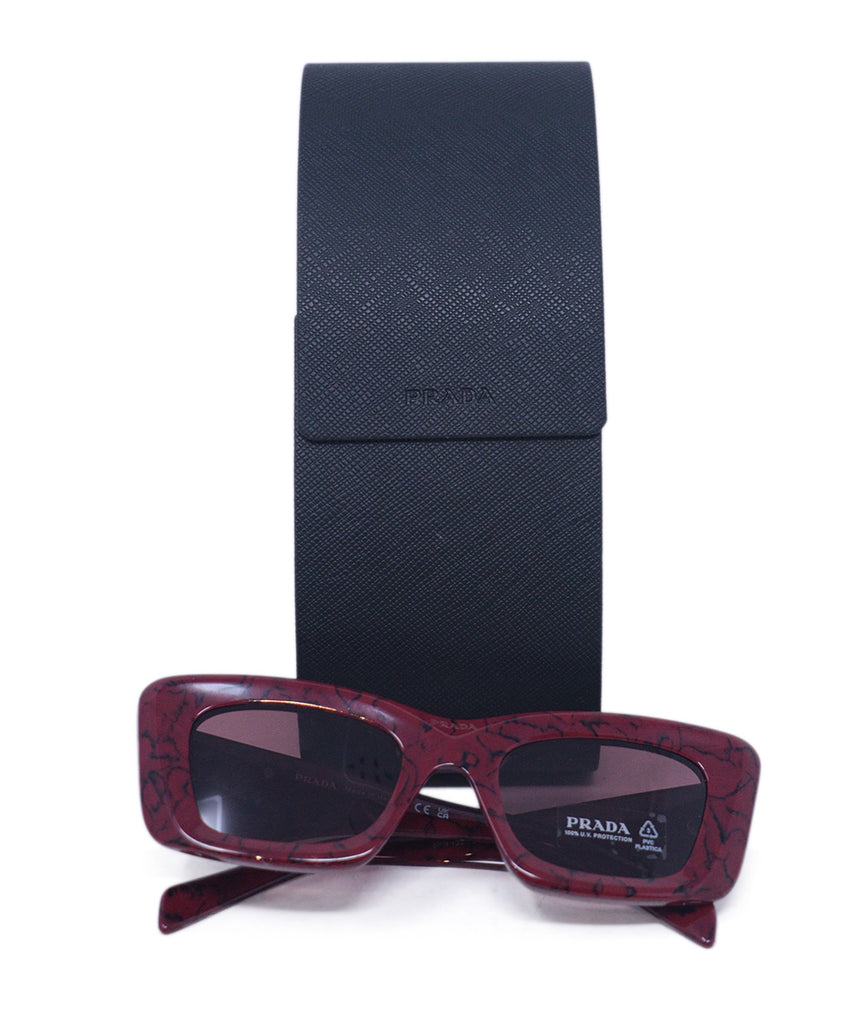 Prada Red & Black Print Sunglasses 4