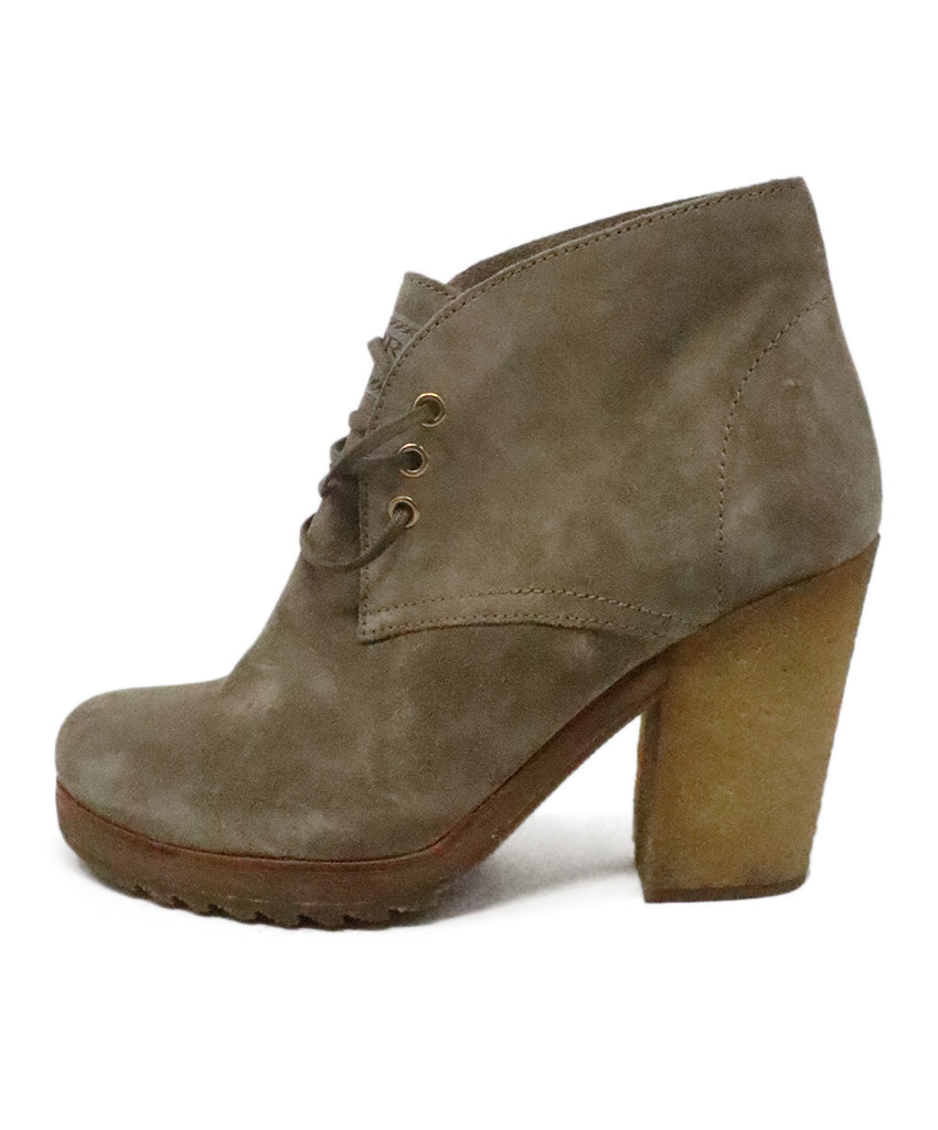 Prada Sport Taupe Suede Lace Up Booties 1