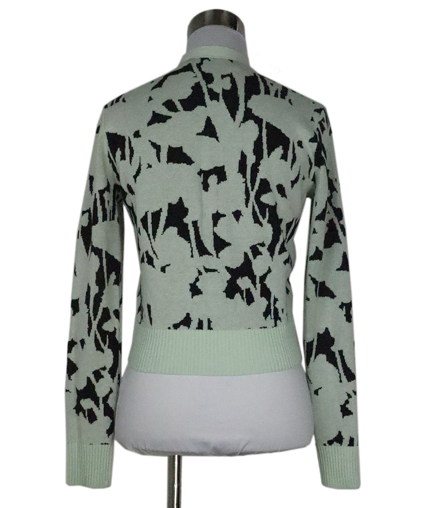 Proenza Schouler Black & Mint Wool Cardigan 2