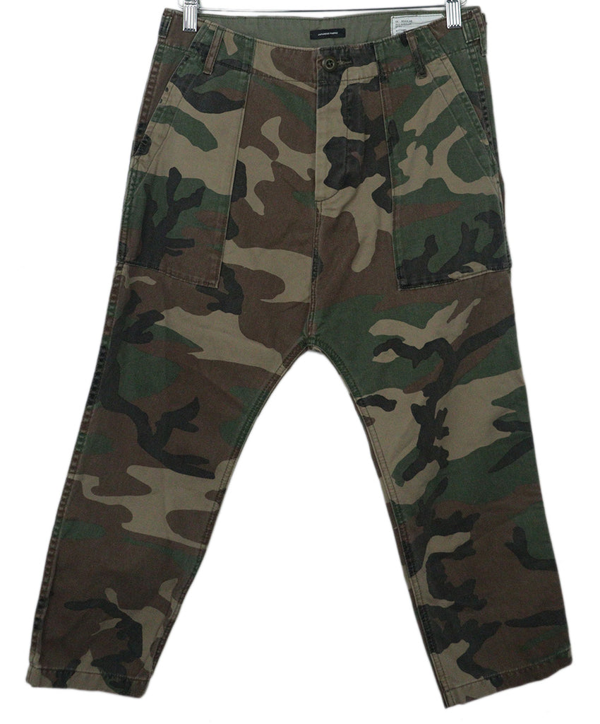 R13 Green Camouflage Print Pants 