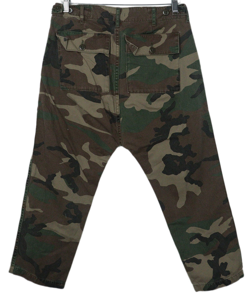 R13 Green Camouflage Print Pants 1