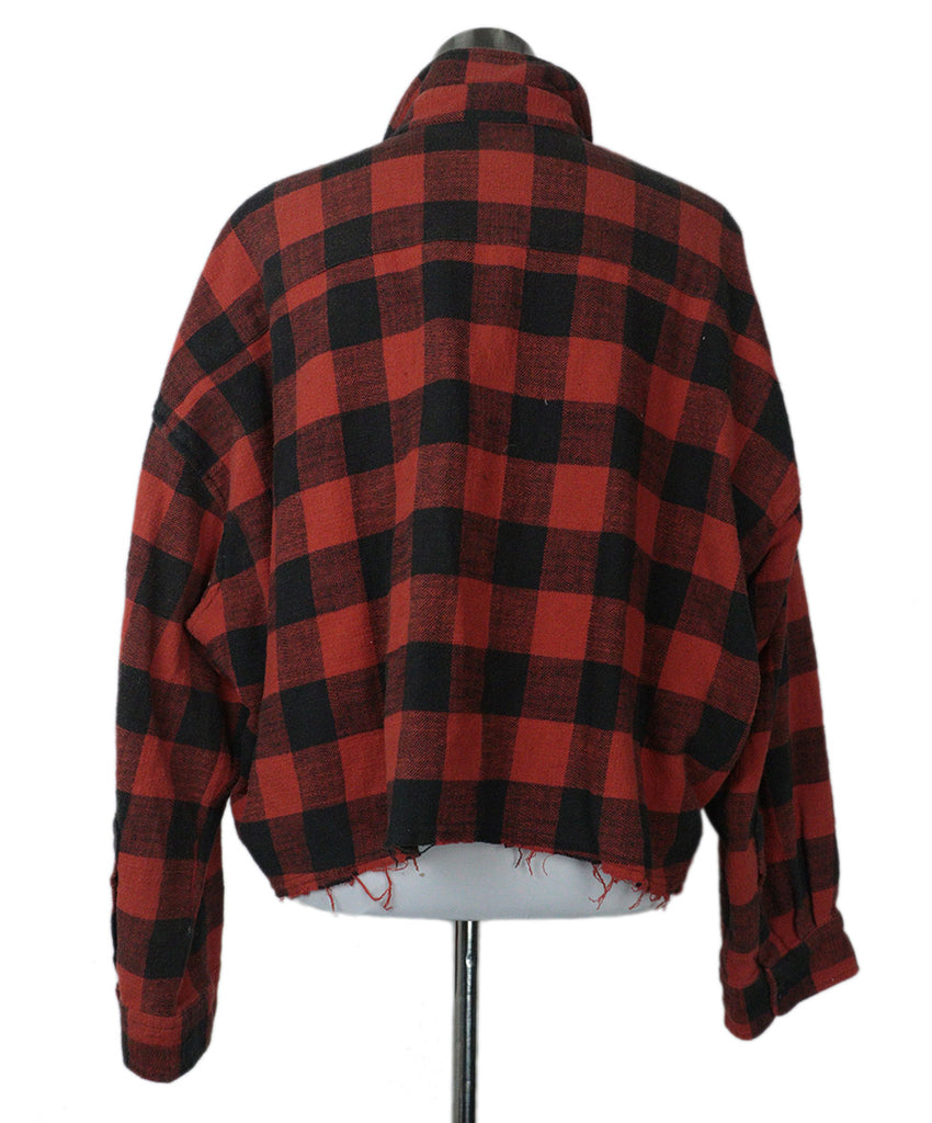 R13 Red & Black Plaid Flannel Shirt 2