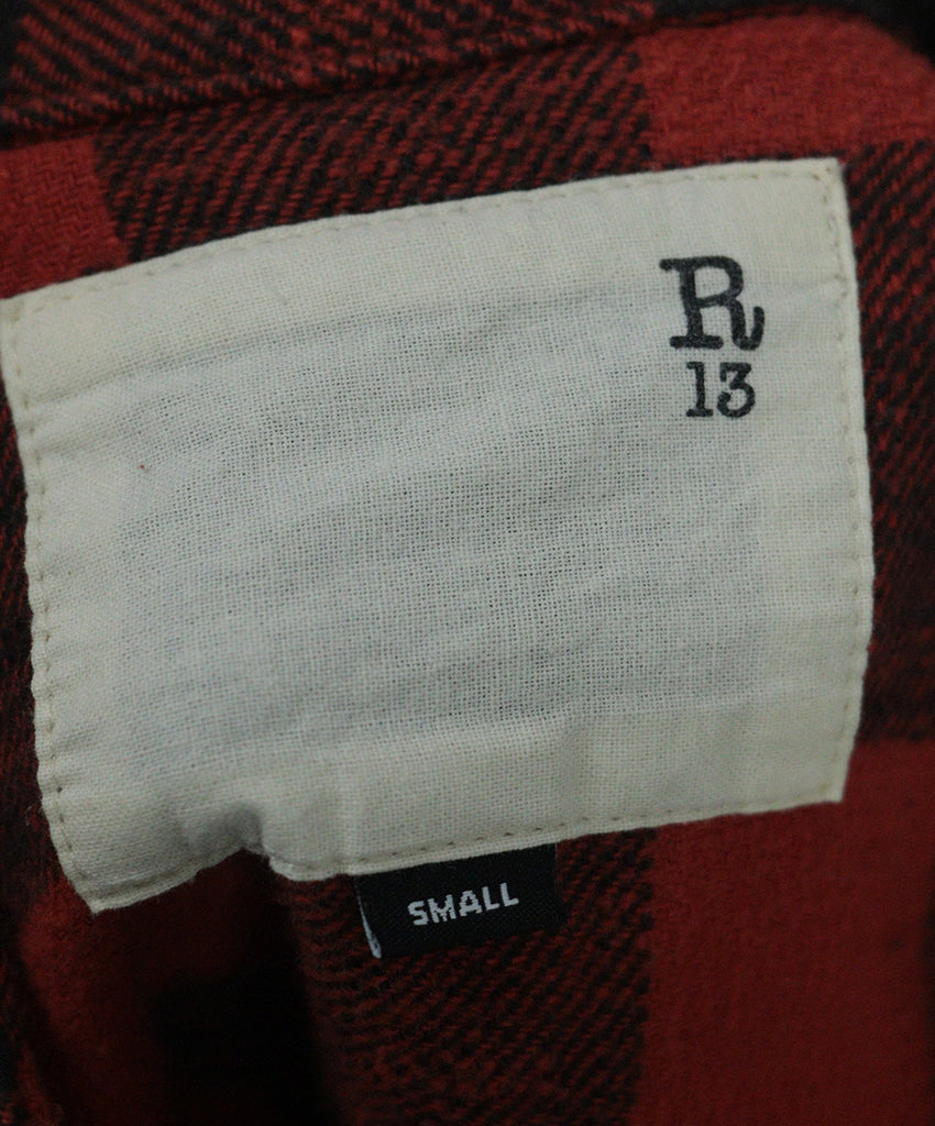 R13 Red & Black Plaid Flannel Shirt 3