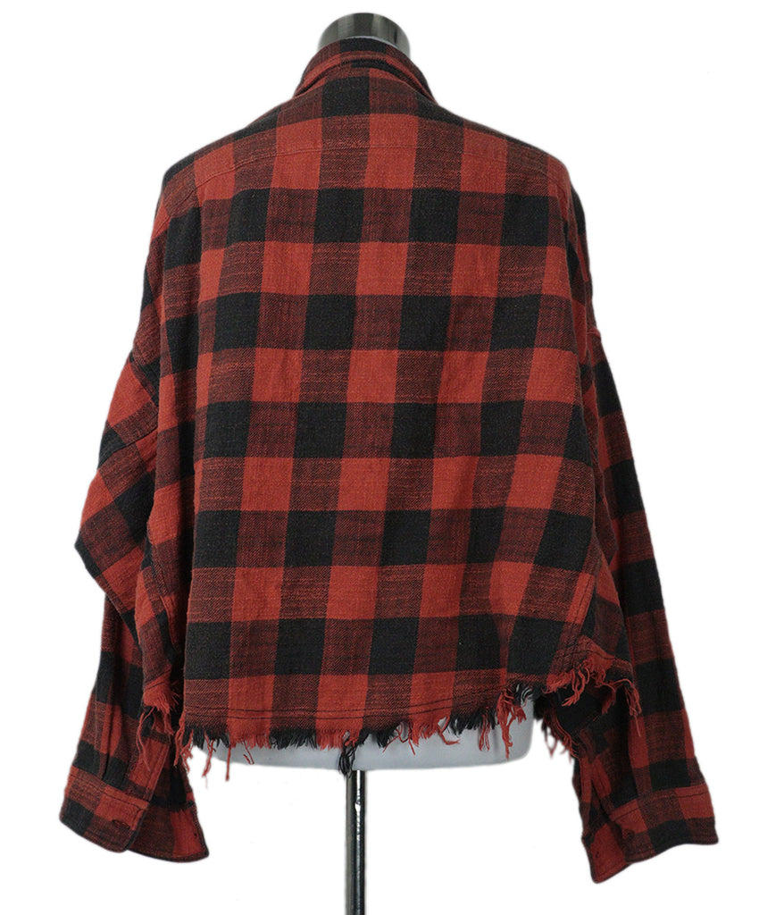 R13 Red & Black Plaid Flannel Shirt 2