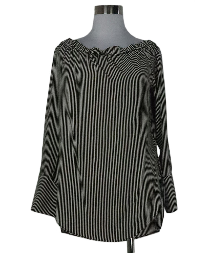 Rag & Bone B&W Striped Silk Blouse 