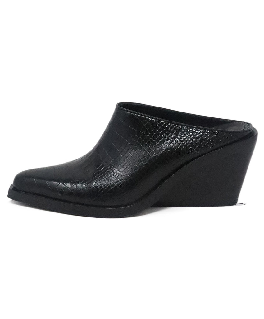 Rag & Bone Black Pressed Leather Mules 1