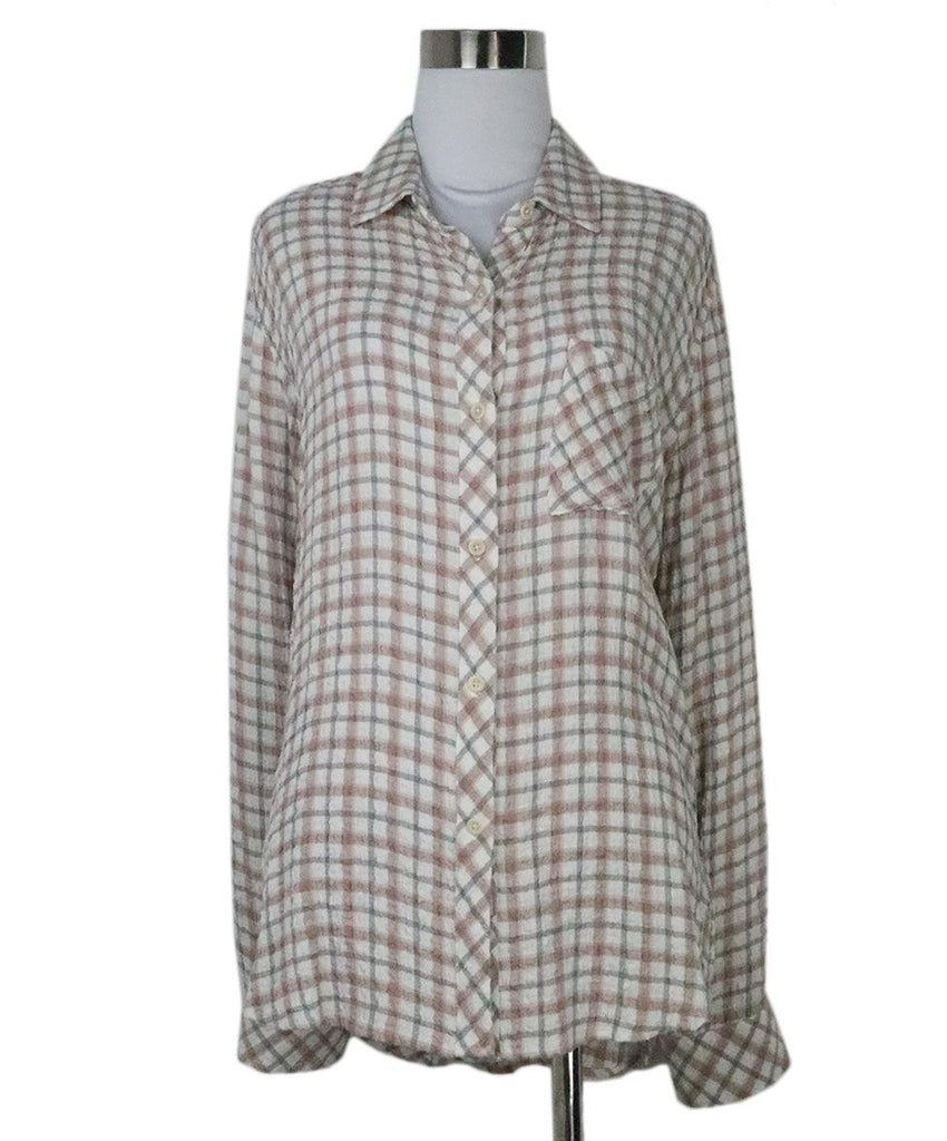 Rails Pink & Grey Plaid Cotton Shirt 