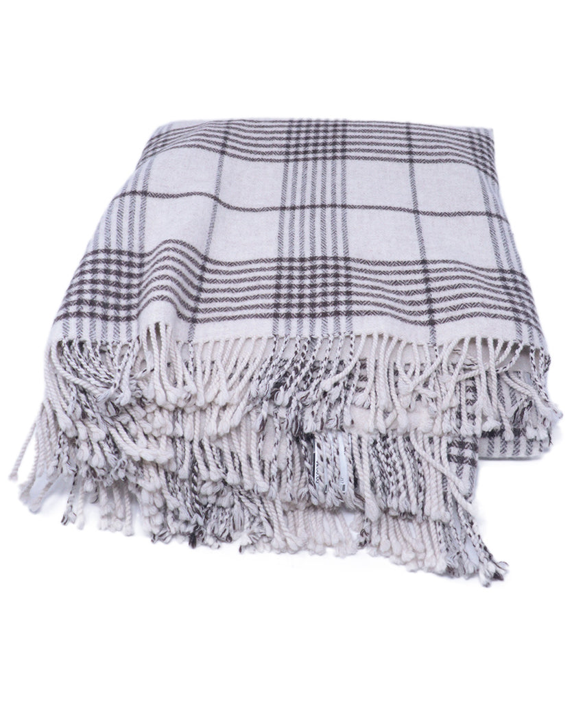 Ralph Lauren Beige & Brown Plaid Shawl 