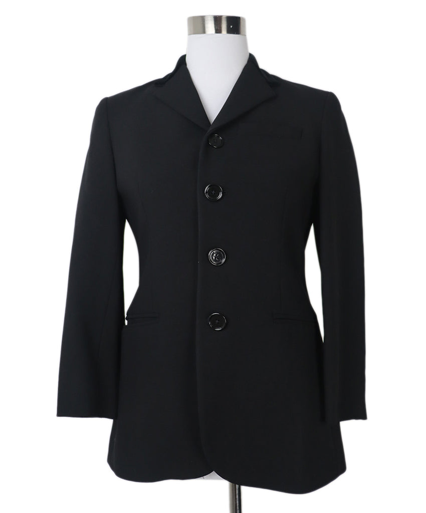 Ralph Lauren Black Wool & Velvet Trim Blazer 